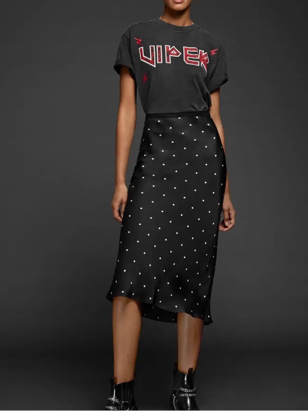 Anine Bing | Polka Dot Silk Midi Skirt Size: Small